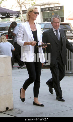 Amy Ryan goes shopping in Beverly Hills wearing a white jacket  Featuring: Amy Ryan Where: Los Angeles, California, United States When: 20 Aug 2015 Stock Photo