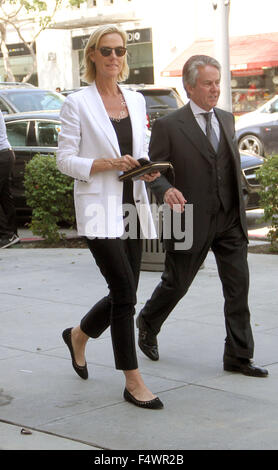 Amy Ryan goes shopping in Beverly Hills wearing a white jacket  Featuring: Amy Ryan Where: Los Angeles, California, United States When: 20 Aug 2015 Stock Photo