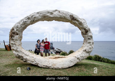 Sydney, Australia. 23rd Oct, 2015. Peter Lundberg artwork called Open displayed during the 19th annual Sculpture by the Sea art exhibiton which took place in Bondi / Tamarama , Australia. Credit:  mjmediabox/Alamy Live News Stock Photo