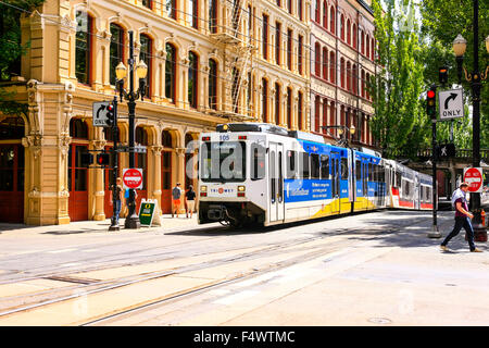 MAX Light Rail, the centerpiece of Portland's city public transport in Oregon Stock Photo