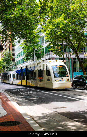 MAX Light Rail, the centerpiece of Portland's city public transport in Oregon Stock Photo