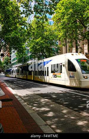 MAX Light Rail, the centerpiece of Portland's city public transport in Oregon Stock Photo