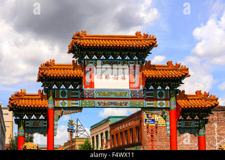 Old Town Chinatown entrance gate on NW 4th Avenue and Burnside in Portland Oregon Stock Photo