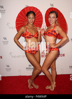 The Beverly Hilton 60th 'diamond' anniversary celebration at the Aqua Star Pool  Featuring: Aqualillies Where: Los Angeles, California, United States When: 21 Aug 2015 Stock Photo