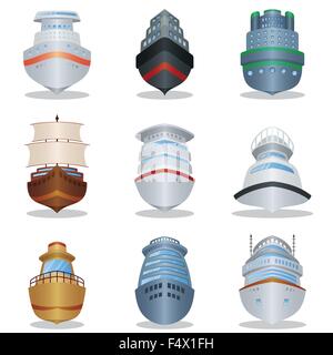 A vector illustration of ship icon design Stock Vector