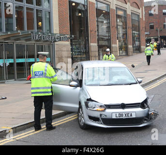 Guildford,Surrey Friday 23rd October 2015   Seven People Hit by a vehicle in Guildford town centre outside the Friary Centre GV showing the scene  of the vehicle and Police carrying out work to find out what has happened   ©UKNIP Stock Photo