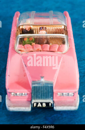 The iconic Lady Penelope with chauffeur Parker in FAB 1, a modified pink Rolls Royce from 1960s British television series Thunderbirds Stock Photo