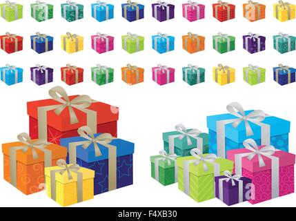Christmas present set in vector format. Stock Vector