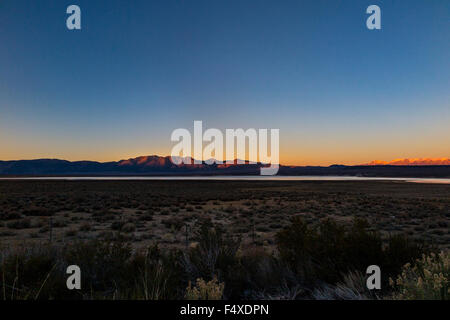Crowley Lake at sunset in the Eastern Sierra Nevada mountains of California Stock Photo