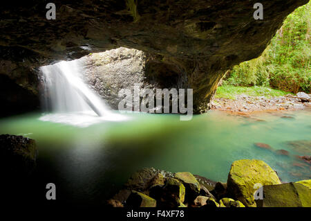 Natural Bridge in Springbrook National Park. Stock Photo