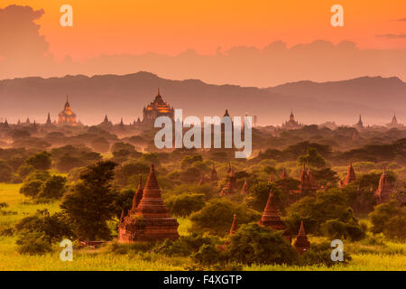 Bagan, Myanmar archeological zone. Stock Photo