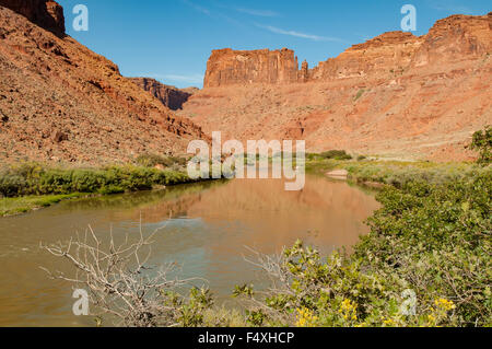 Colorado River from Highway 128, Moab, Utah, USA Stock Photo
