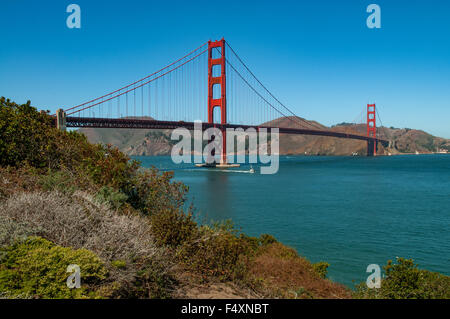 Golden Gate Bridge from Fort Point, San Francisco, California, USA Stock Photo