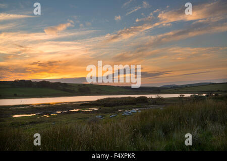 Sunset at Colliford Lake on Bodmin Moor Stock Photo