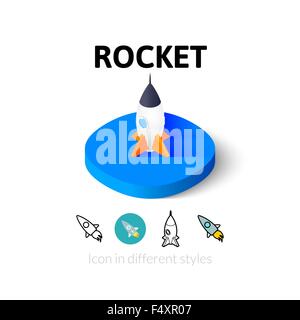Rocket icon in different style Stock Vector