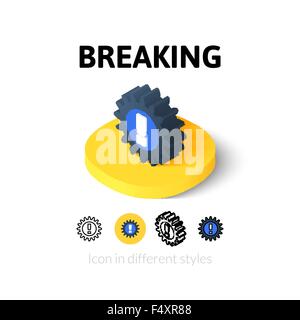 Breaking icon in different style Stock Vector