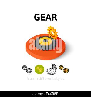 Gear icon in different style Stock Vector