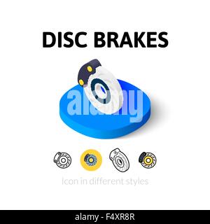 Disc brakes icon in different style Stock Vector