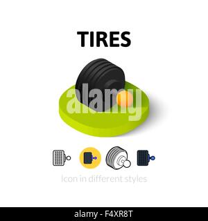 Tires icon in different style Stock Vector
