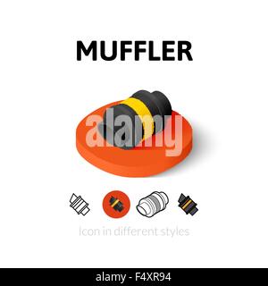 Muffler icon in different style Stock Vector