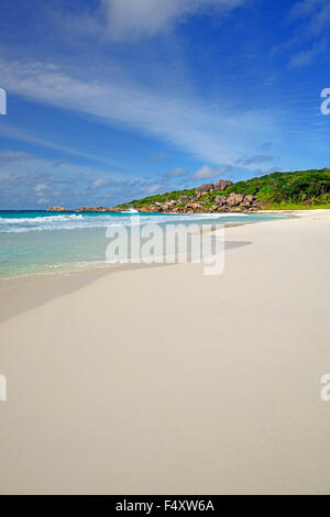 Grand Anse dreamlike beach, La Digue Island, Seychelles Stock Photo