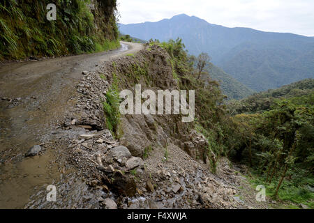 Death road, Camino de la Muerte, Yungas North Road between La Paz and Coroico, Bolivia Stock Photo