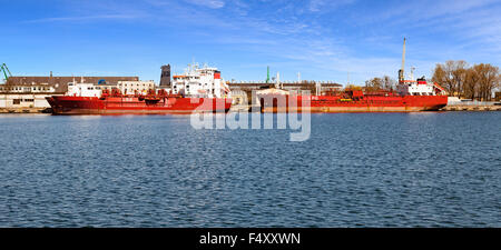 LPG tankers in port of Gdynia, Poland. Stock Photo