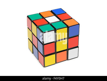 Rubiks Cube, Cut Out. Stock Photo