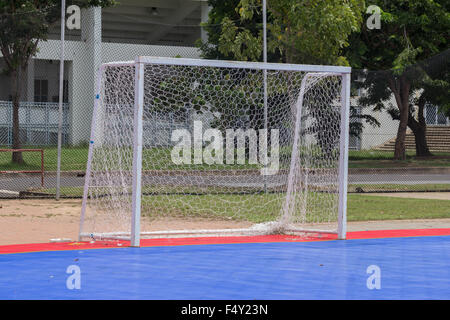 Goal post in public futsal court Stock Photo