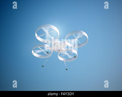 Flying a RC quadcopter drone Stock Photo