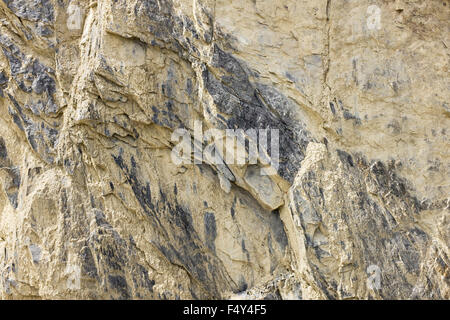 A rock face in the Rocky Mountains of Canada outside of Golden British Columbia. Stock Photo