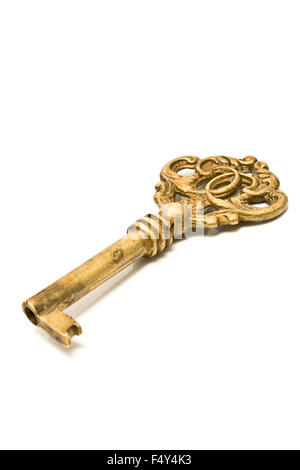 Old key isolated on white Stock Photo