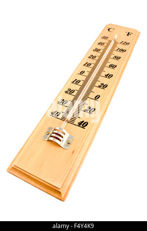 Wooden Celsius and Fahrenheit Scale Thermometer Isolated on a White  Background. Ambient Temperature Minus 10 Stock Photo - Image of room,  equipment: 281152292