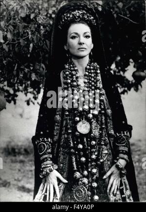 1968 - Famous soprano Maria Callas is making film of 'Medea'' the classic Greek tragedy directed by Pier Paolo Pasolini. The exteriors were turned in Turkey and Siria and the interior in Rome. © Keystone Pictures USA/ZUMAPRESS.com/Alamy Live News Stock Photo