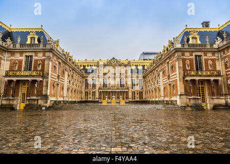 Outside view of Famous palace Versailles. The Palace Versailles was a royal chateau. It was added to the UNESCO list of World He Stock Photo