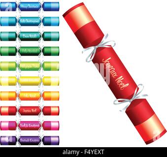Christmas cracker set in vector format. Stock Vector