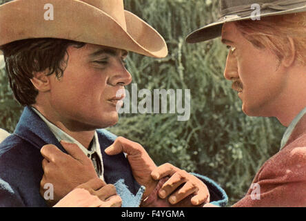 The actors Robert Redford and Robert Blake in a scene from the movie 'Tell Them Willie Boy Is Here', 1969 Stock Photo