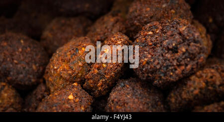 Group of falafel close up deep fried cooked