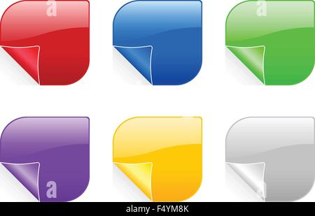 Color shape stickers on a white background. Vector illustration. Stock Vector