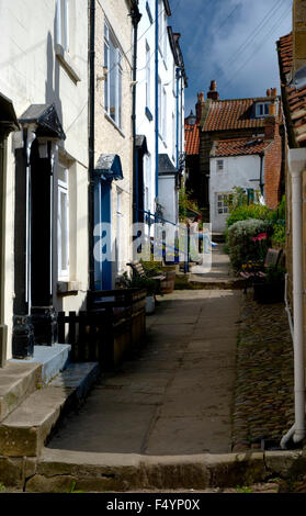 Back street in Robin Hood's Bay, Yorkshire, UK Stock Photo