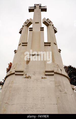 Hill of three crosses in Vilnius (Lithuania) Stock Photo