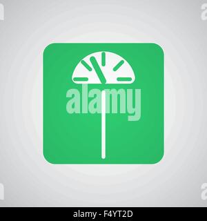 Flat green Personal Scale icon Stock Vector