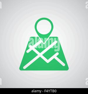 Flat green Map Pointer icon Stock Vector