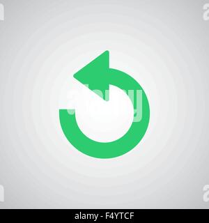 Flat green Undo icon Stock Vector