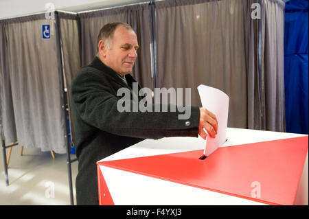 Poles vote to choose their representatives in Polish Parliament for another four years. Stock Photo