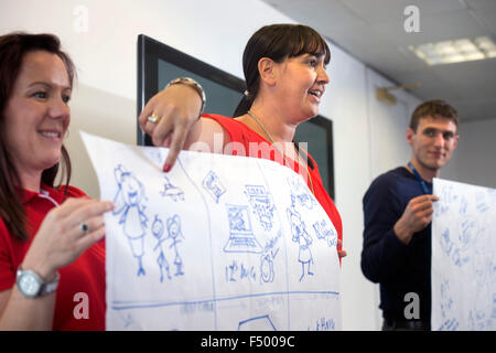 The Entrepreneurial-spark small business training day at Trinity Quay, Bristol - making a visual presentation UK Stock Photo