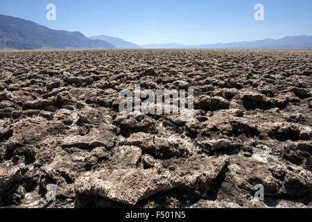Salt structures on Devil's Golf Course, Death Valley National Park, Mojave Desert, California, USA Stock Photo