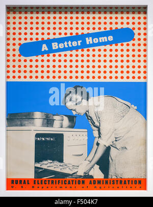 MILAN, ITALY - SEPTEMBER, 13: A better home by Lester Beall, Ancient poster made for the Rural Electrification Administration, e Stock Photo