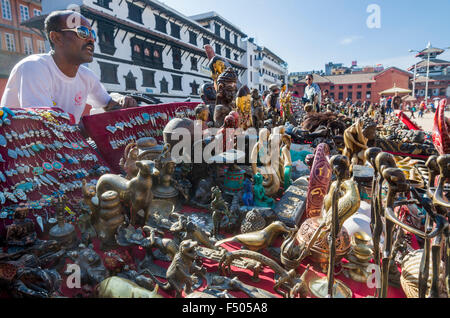 Many souvenirs are sold at Durbar Square Stock Photo