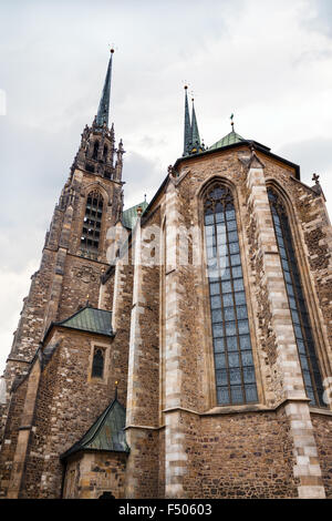 travel to Brno city - Cathedral of St Peter and Paul in Brno, Czech Stock Photo